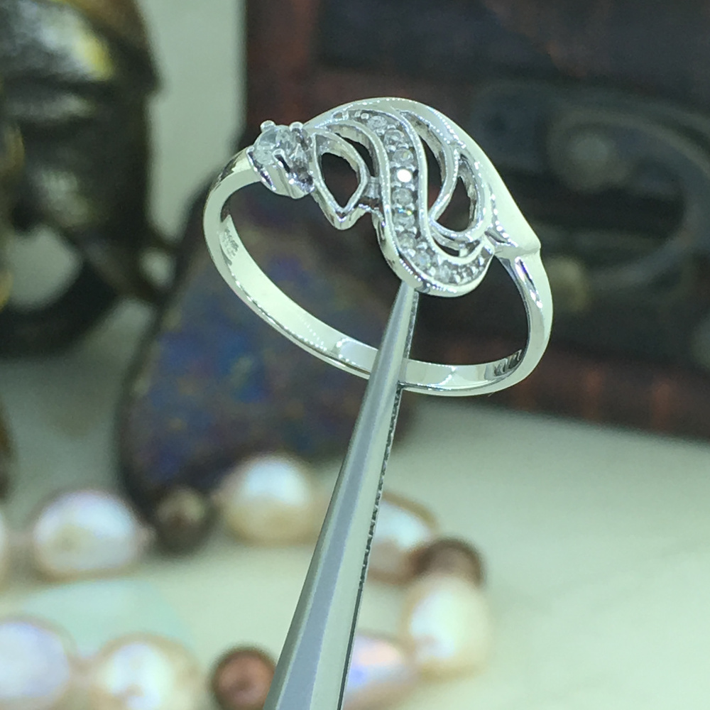 Retro Ladies 925 Sterling Silver wavey style Ring - Picture 4 of 6